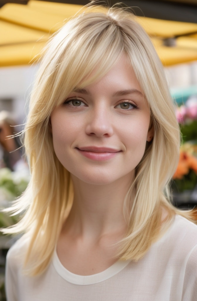 23. Butter Blonde Shag with Swooping Layers