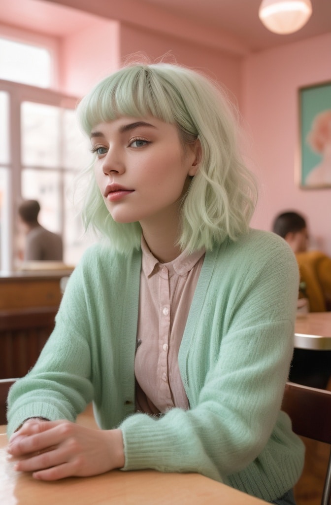 28. Pastel Pink-Tinted Blonde Shag