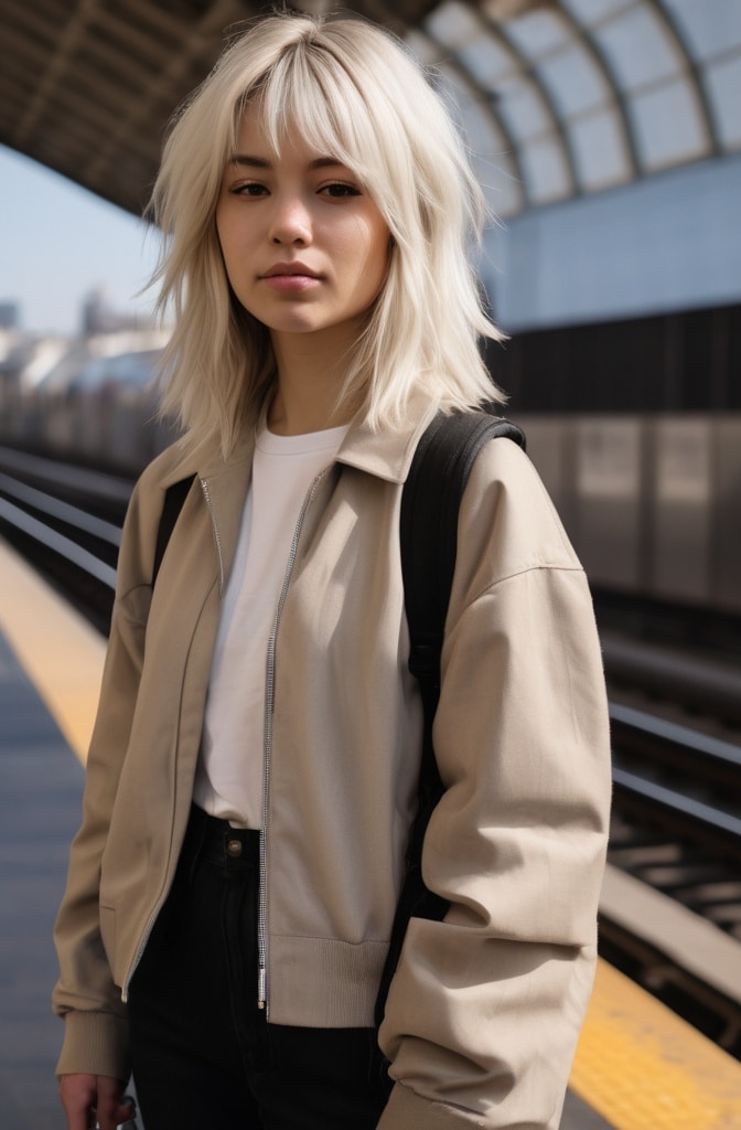 30. Two-Tone Blonde Shag with Shadow Root