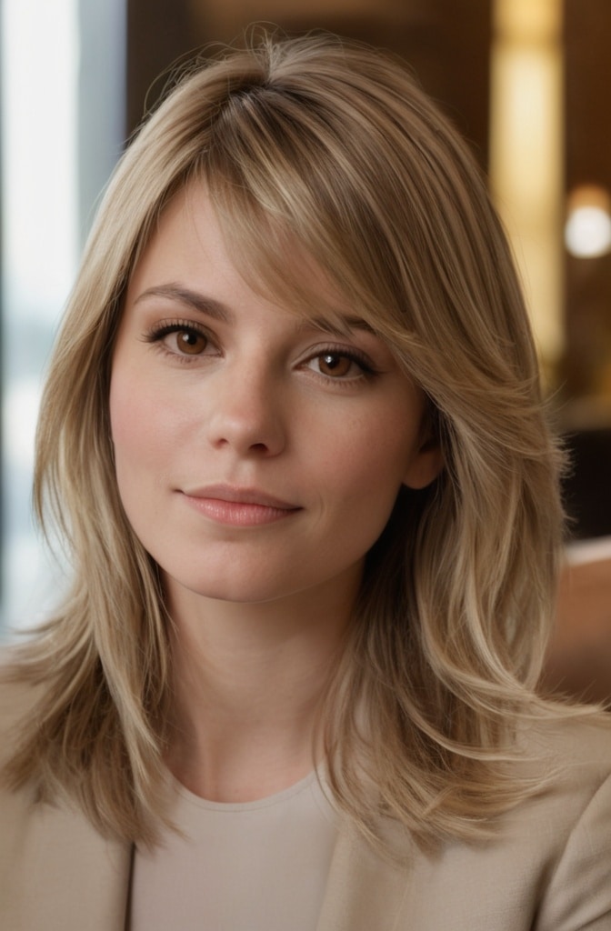 31. Blonde Shag with Peek-a-Boo Lowlights