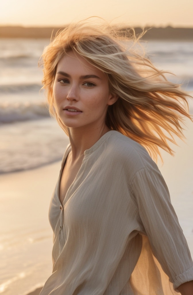 37. Beach Bunny Blonde Shag with Sun-Streaked Money Piece