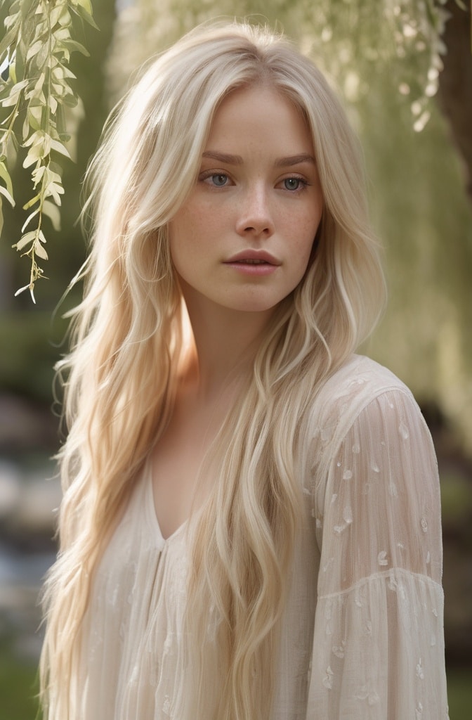 52. Waterfall Blonde Shag with Cascading Panels
