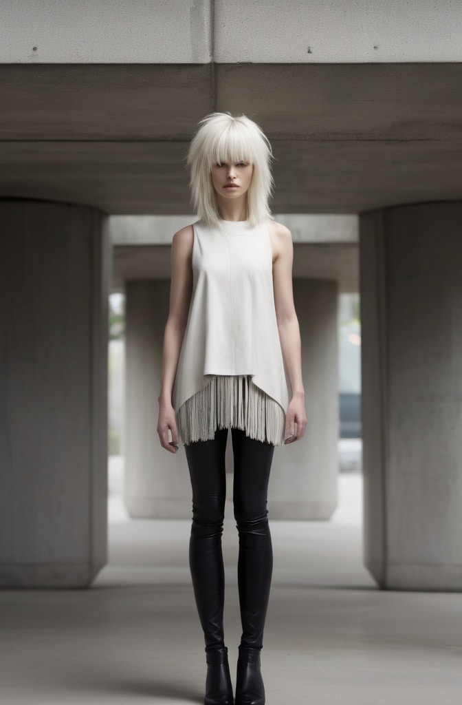 58. Sculptural Blonde Shag with Negative Graduation