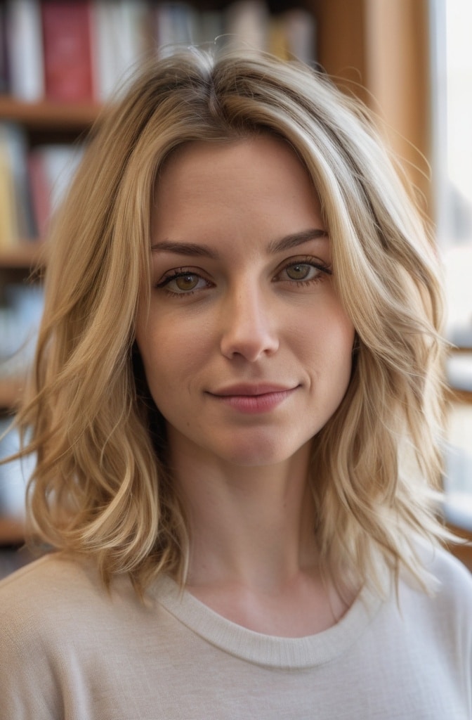 1. Classic Medium-Length Blonde Shag