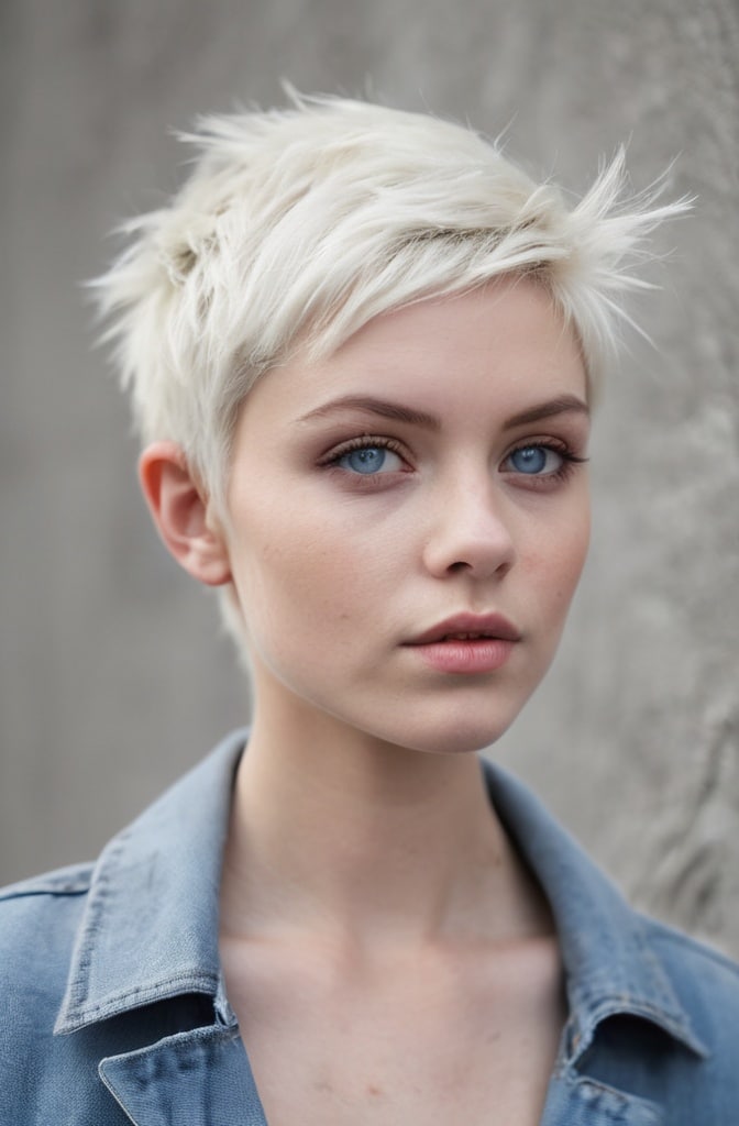 2. Short Platinum Pixie Shag