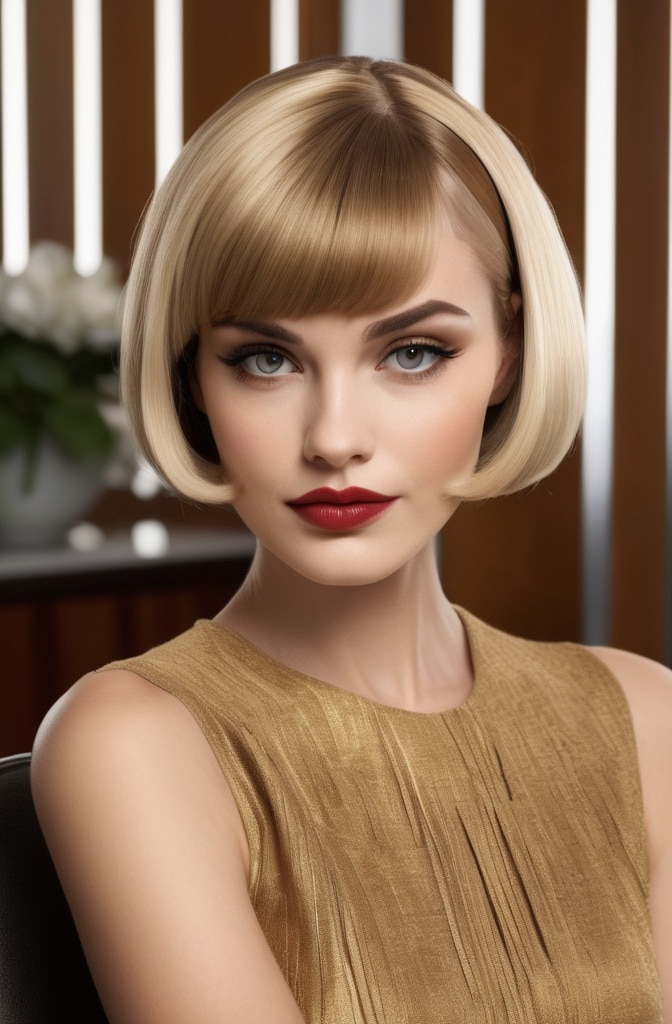 42. Retro Pageboy Blonde Shag