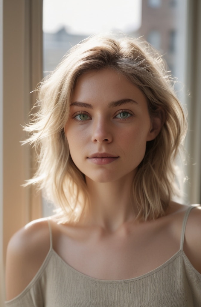 49. Lived-In Beige Blonde Shag with Softened Edges