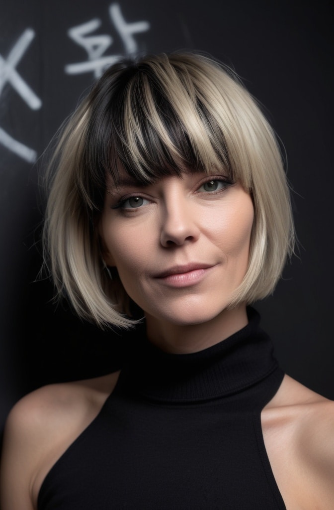 5. Choppy Ash Blonde Bob Shag