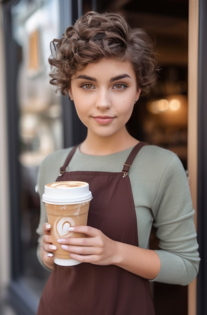 32. Pixie with Curled Ends