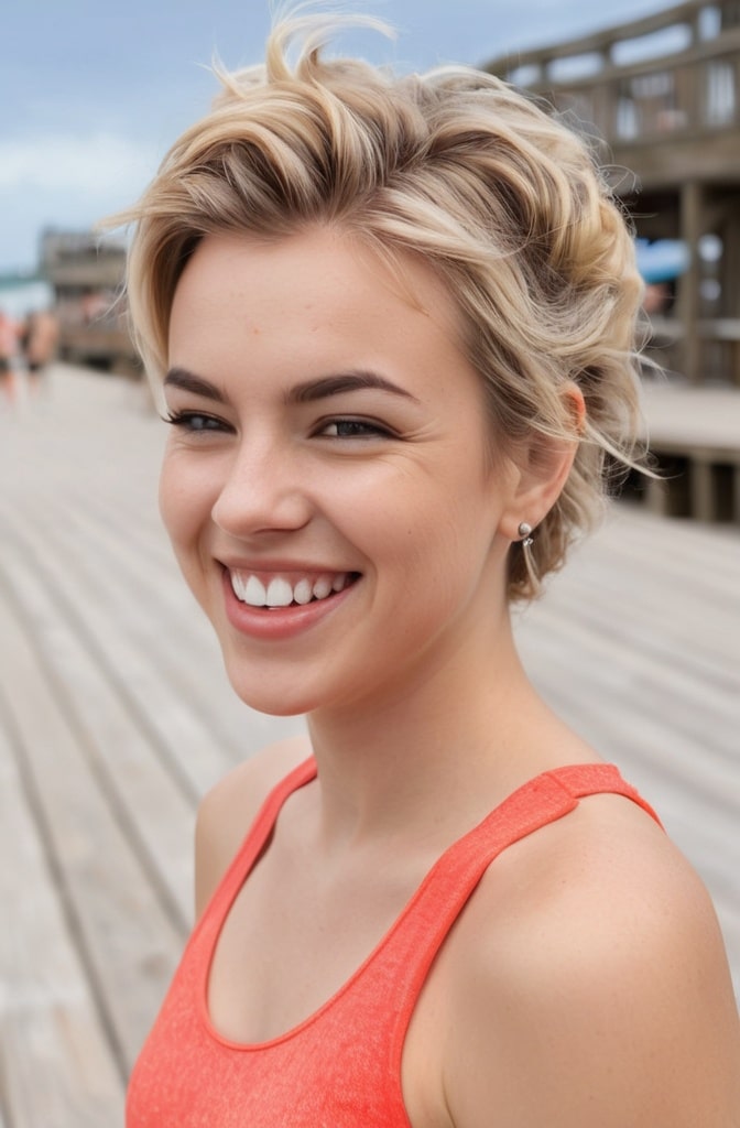 38. Pixie with a Half-Up Style