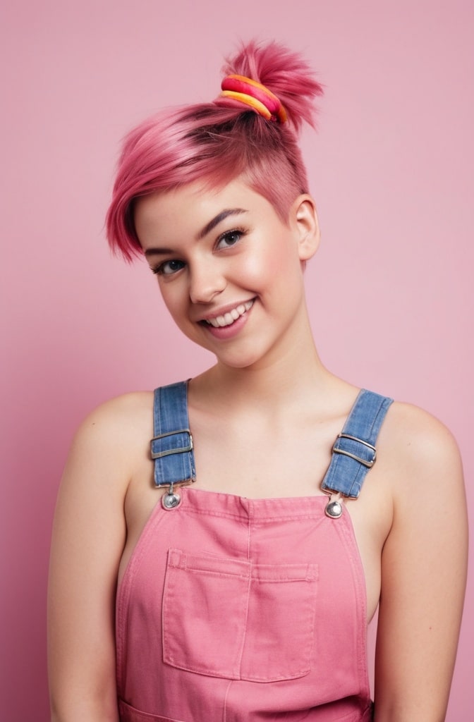 39. Pixie with a Side Ponytail