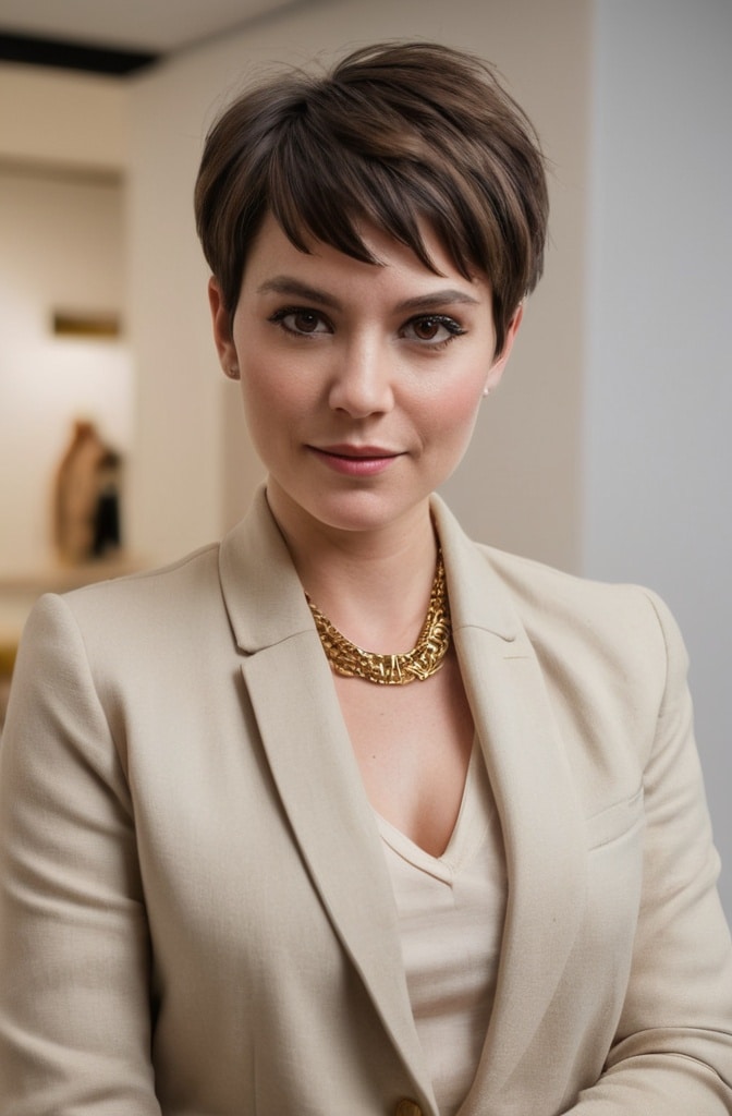 42. Pixie with a Layered Fringe