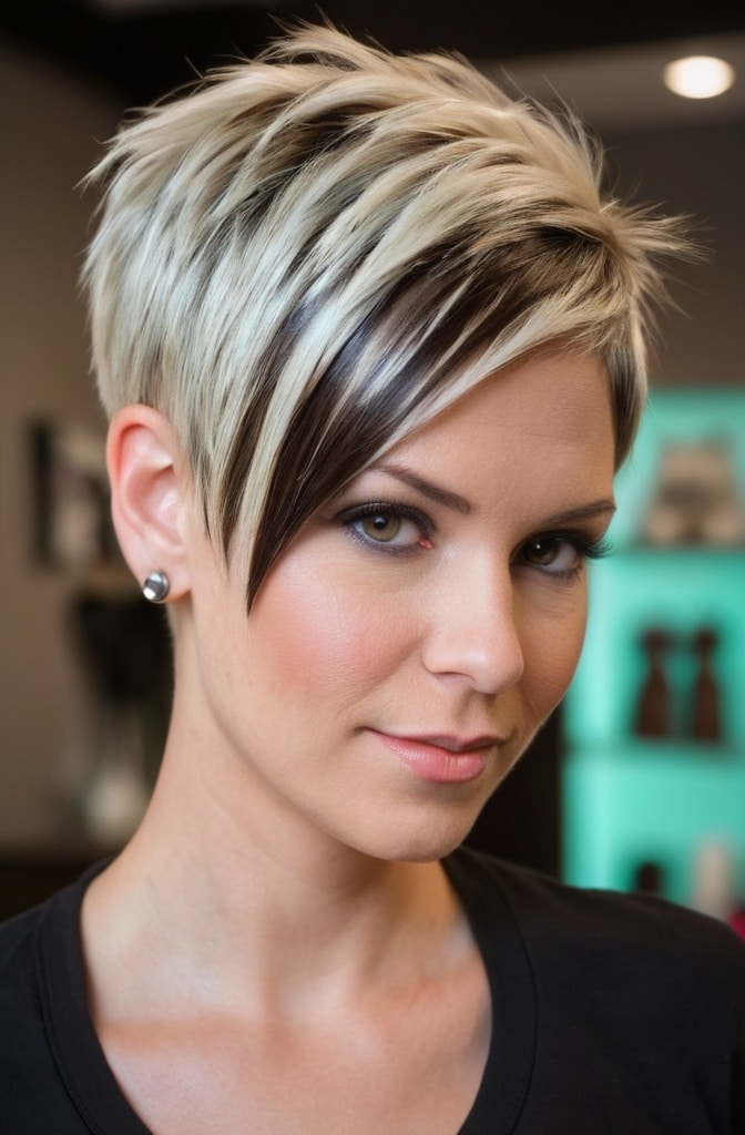 51. Pixie with Chunky Highlights