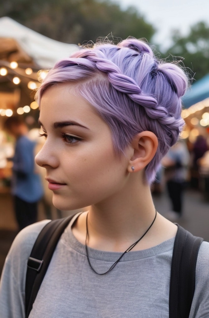 54. Pixie with a Double Braid