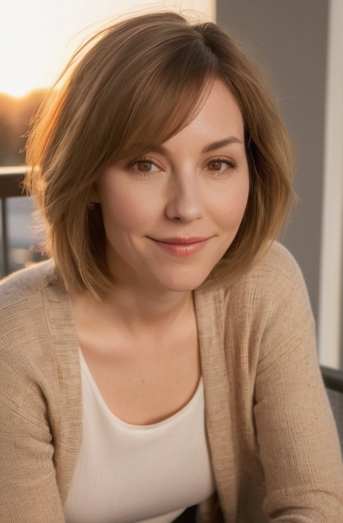 7. Side-Swept Bangs