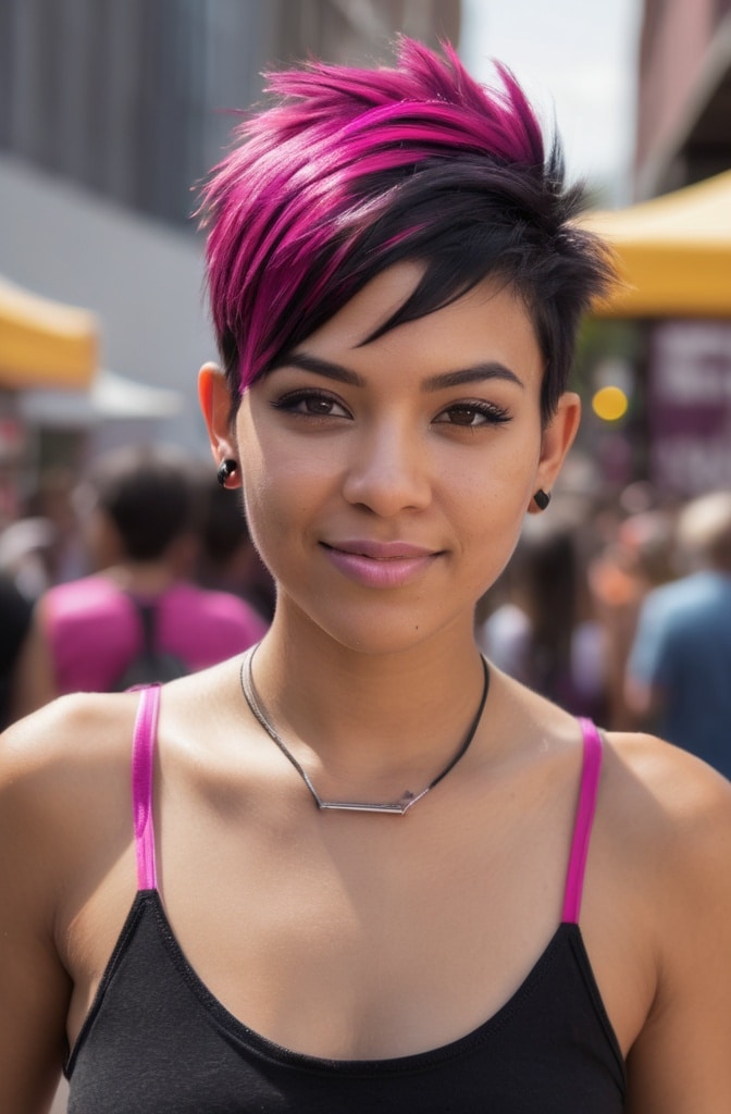 32. Feathered Pixie with Peek-a-Boo Color