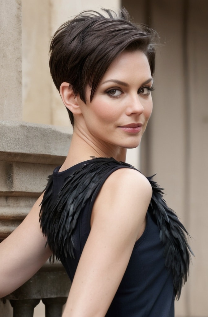 49. Feathered Pixie with Geometric Elements