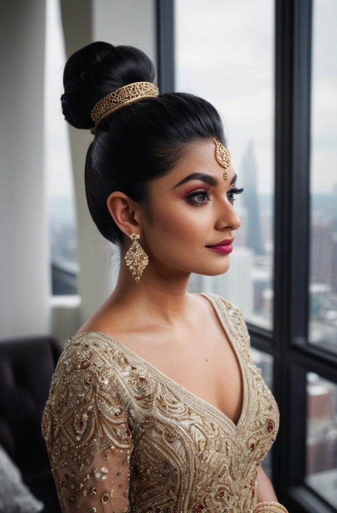 4. Elegant High Bun