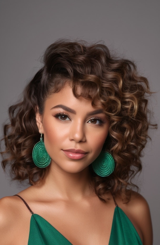10. The Curly Shag with Bangs
