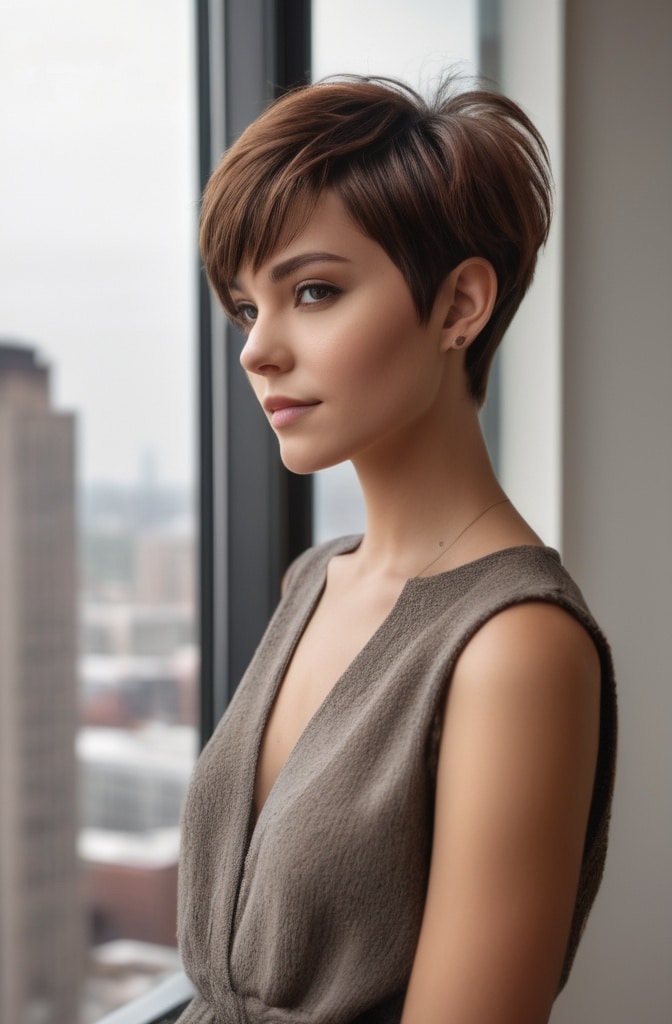 12. The Shaggy Pixie with Long Bangs