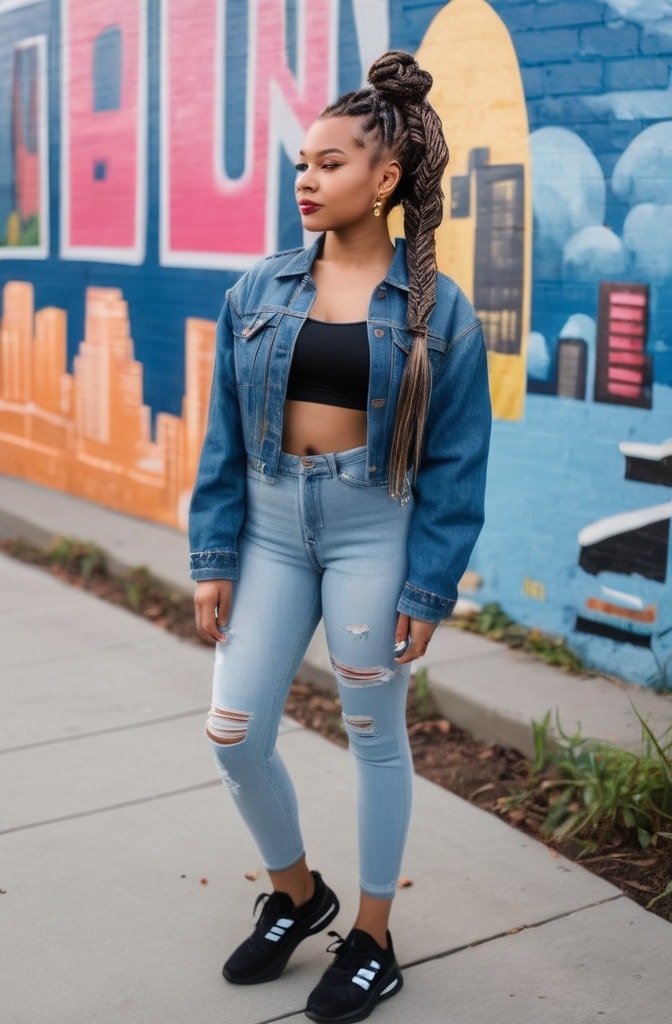 11. Half-Up Knotless Braids