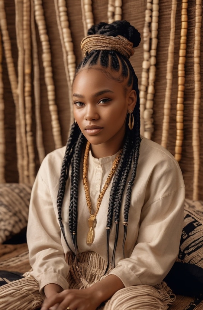 12. Fulani-Inspired Knotless Braids