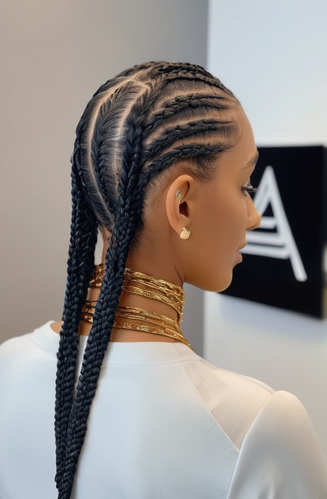 18. Triangle-Parted Knotless Braids