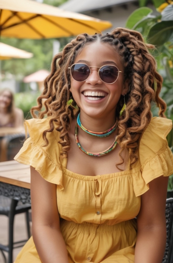 23. Knotless Braids with Curly Layers