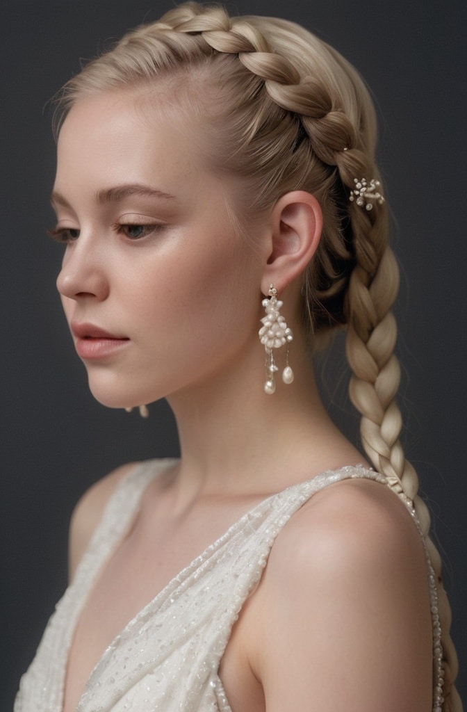 39. Pearl-Adorned Knotless Braids