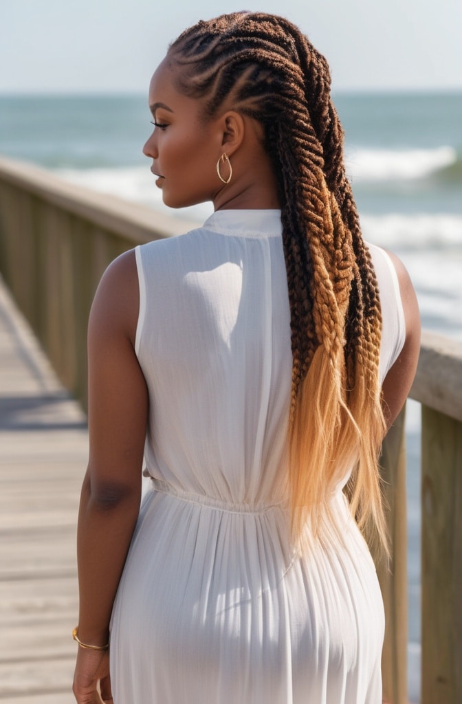 4. Ombré Knotless Braids