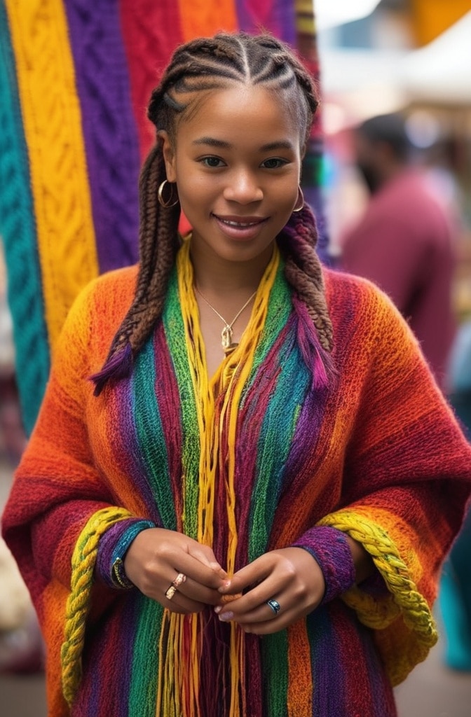 41. Knotless Braids with Yarn Wraps