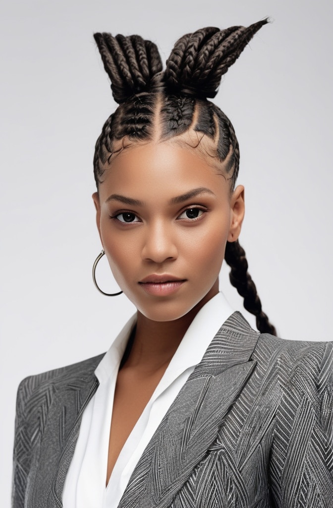 44. Fishtail-Inspired Knotless Braids