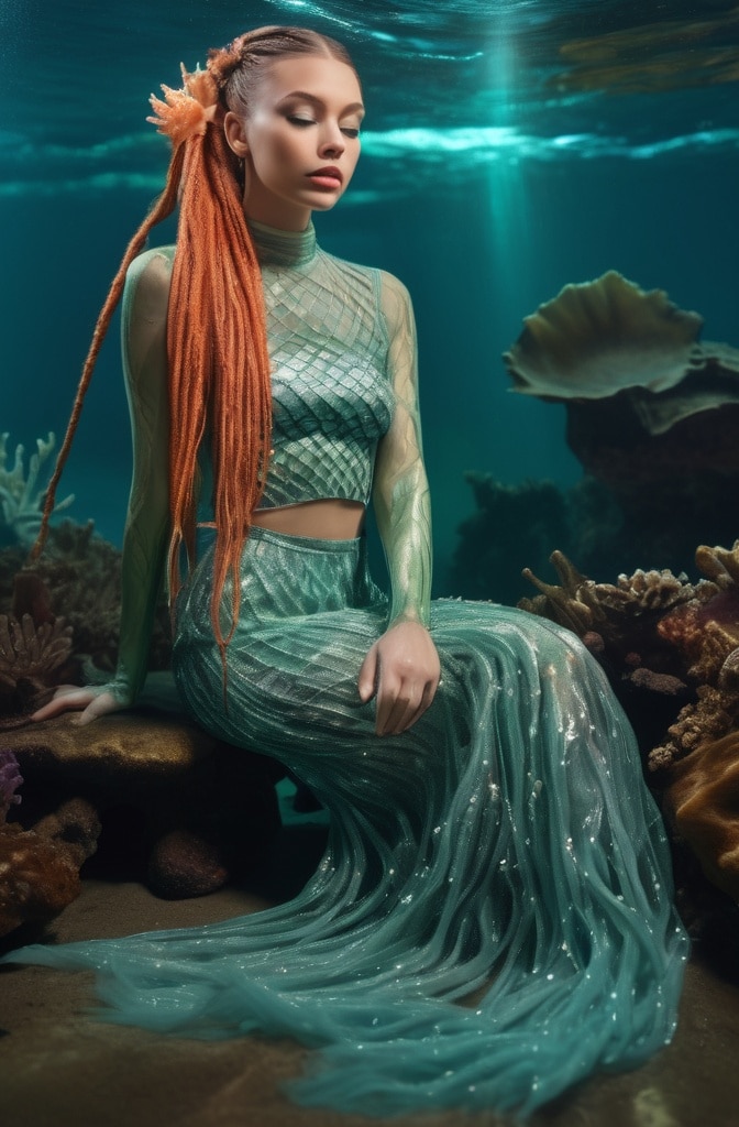 46. Mermaid-Length Knotless Braids