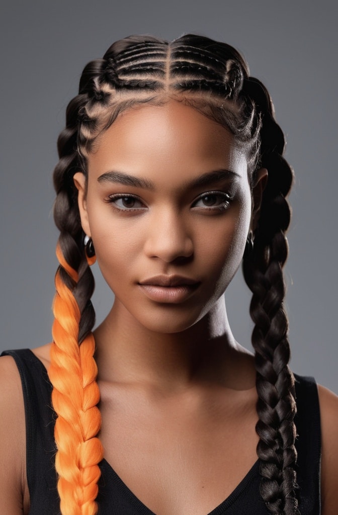 49. Double-Textured Knotless Braids