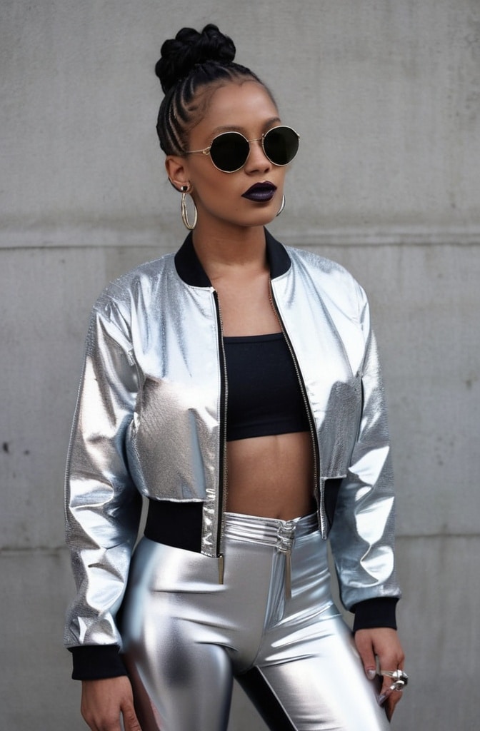 9. Knotless Braids with Metallic Accessories