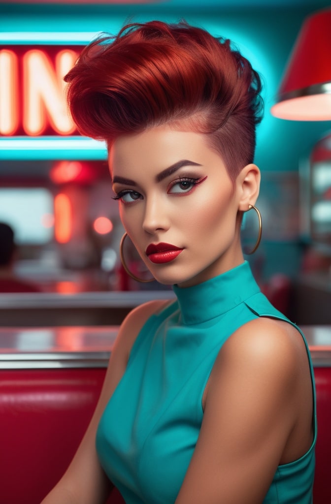 23. Asymmetric Pompadour Bangs