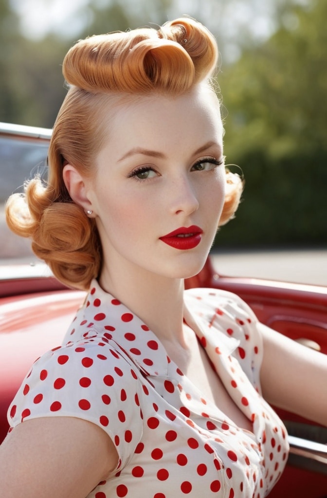30. Asymmetric Vintage Victory Rolls