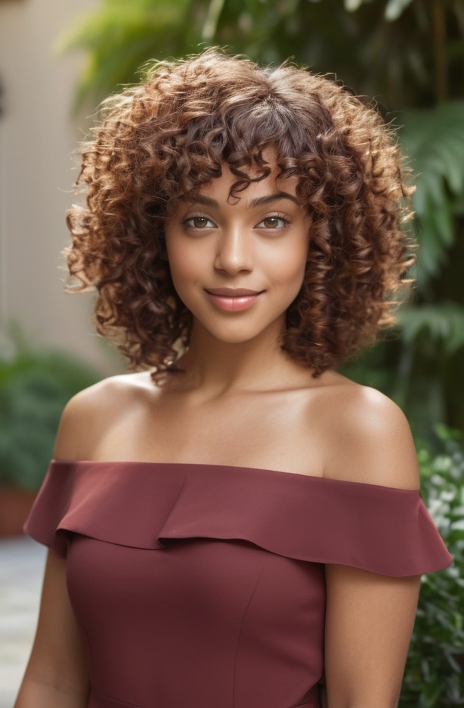 36. Asymmetric Spiral Curl Bangs