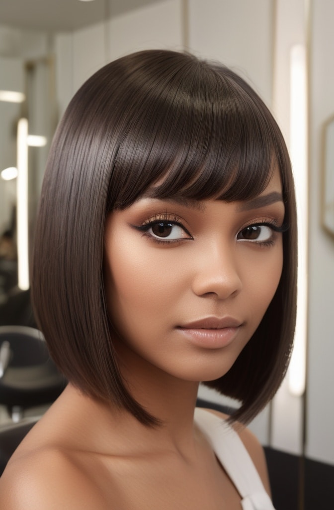 41. Asymmetric Beveled Bangs