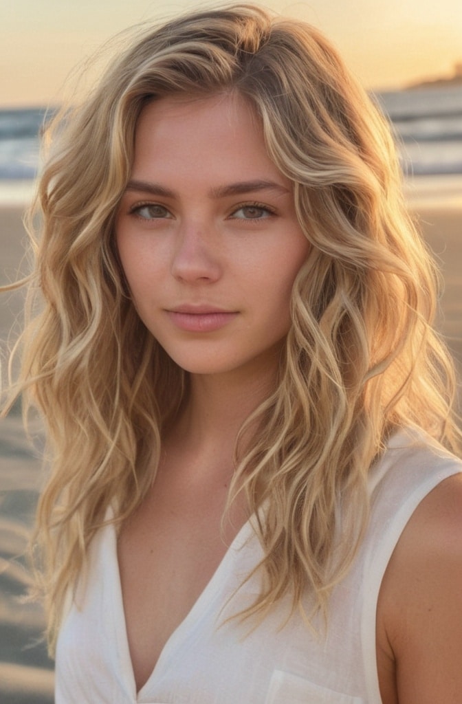 1. Messy Beach Waves with a Twist
