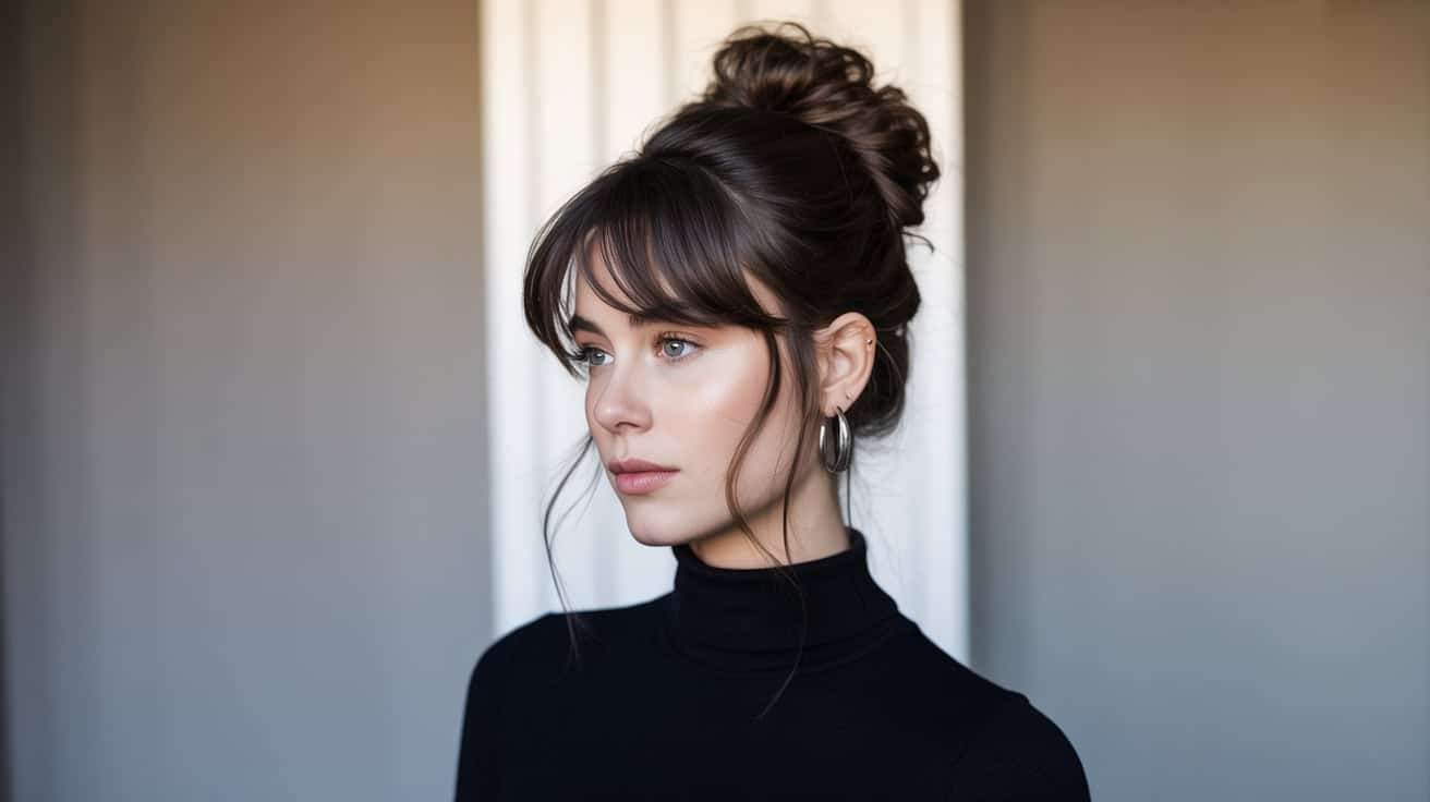 57+ Trendy and Beautiful Updo Hairstyles With Bangs to Enhance Your Look for Any Occasion